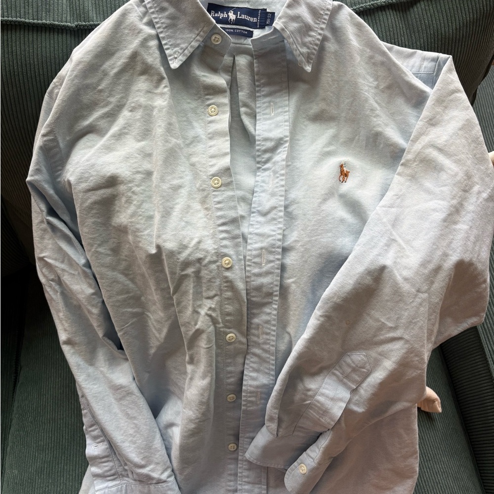 Ralph Lauren Light Blue Oxford Button-Down Shirt with Pony Logo